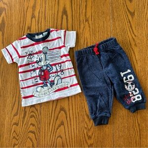 NWOT Disney Baby 2 Piece Mickey Mouse Sailor Set, 3-6 months size